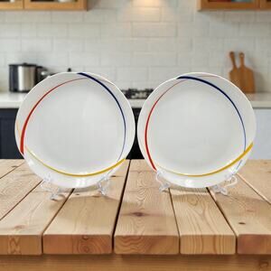 Studio Nova Cortina Primary Salad Plates 8 5/8" Set of 2 Japan 1987